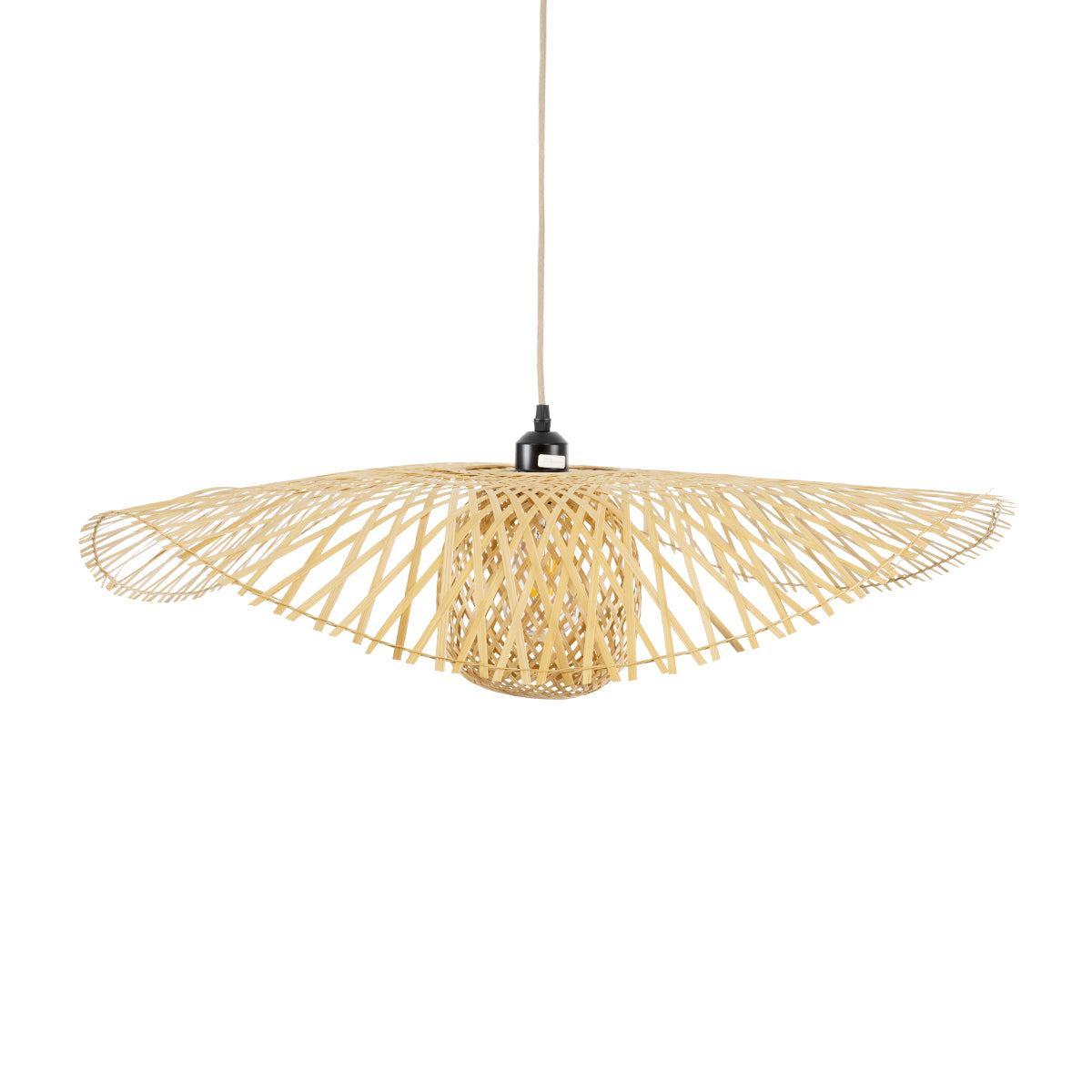 GLOBOSTAR® CINNABAR 01837 Boho Κρεμαστό Φωτιστικό Οροφής με Ντουί 1 x E27 AC 220-240V IP20 - Μπεζ - Μ75 x Π75 x Υ21cm