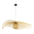 GloboStar® CINNABAR 01838 Boho Κρεμαστό Φωτιστικό Πλέγμα Μονόφωτο 1 x E27 IP20 Μπεζ Ξύλο - Μ100 x Π100 x Υ21cm - ledmania.gr