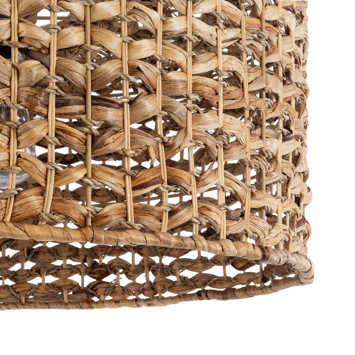 GloboStar® MANGATA 01849 Boho Κρεμαστό Φωτιστικό Καμπάνα Μονόφωτο 1 x E27 IP20 Καφέ Ξύλο - Μ60 x Π60 x Υ28cm - ledmania.gr