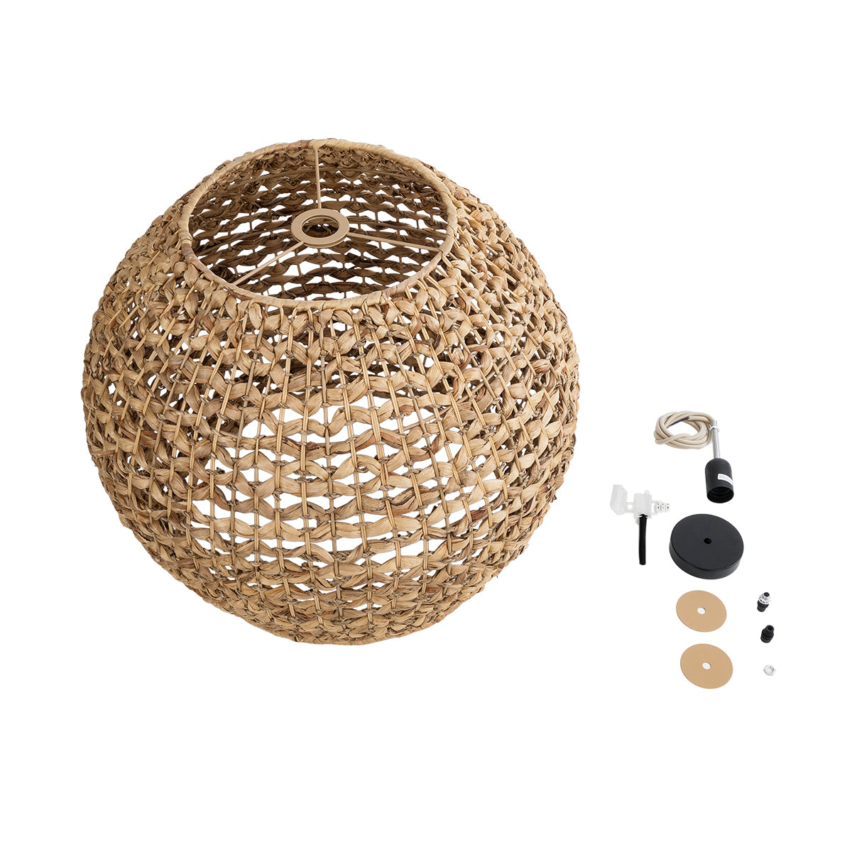 GLOBOSTAR® MANGATA 01851 Boho Κρεμαστό Φωτιστικό Οροφής με Ντουί 1 x E27 AC 220-240V IP20 - Μπεζ Καφέ - Μ60 x Π60 x Υ50cm - ledmania.gr