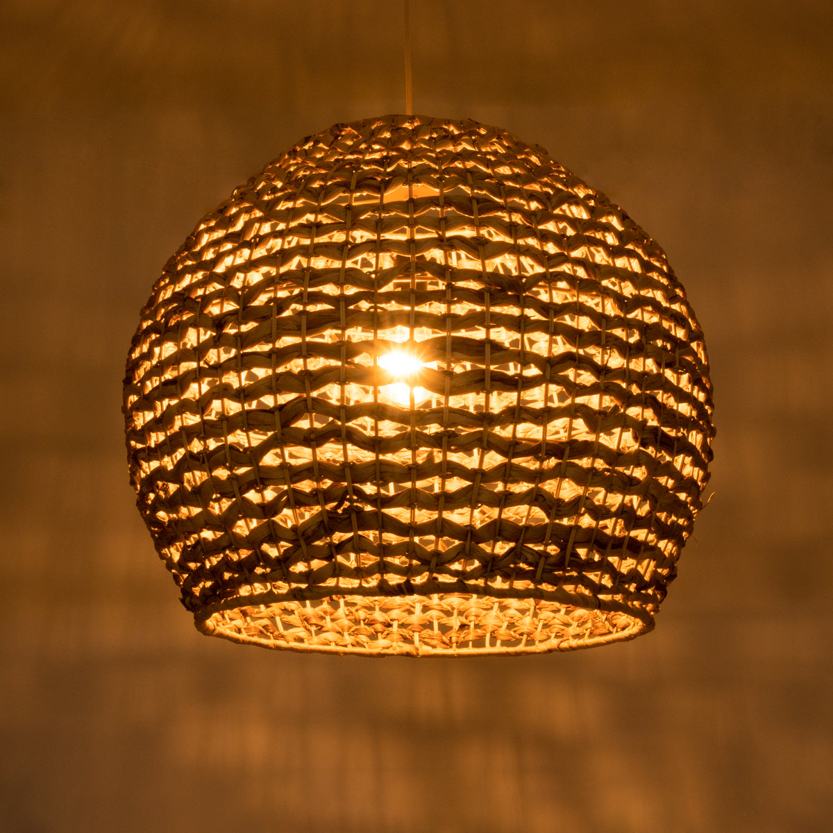 GLOBOSTAR® MANGATA 01851 Boho Κρεμαστό Φωτιστικό Οροφής με Ντουί 1 x E27 AC 220-240V IP20 - Μπεζ Καφέ - Μ60 x Π60 x Υ50cm - ledmania.gr
