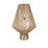 GloboStar® CAYMAN 01854 Boho Κρεμαστό Φωτιστικό Οροφής Μονόφωτο 1 x E27 AC220-240V IP20 - Φ60 x Υ86cm - Μπεζ Λεπτό Σχοινί Τριχιά Πλέγμα - ledmania.gr