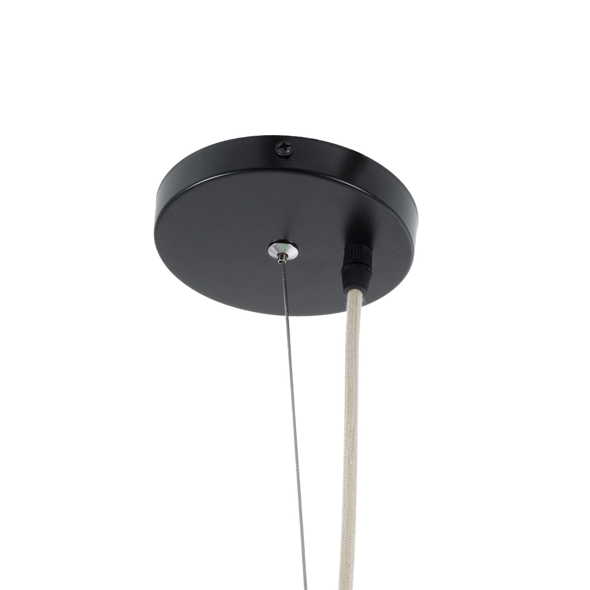 GloboStar® KENTUCKY 01865 Vintage Κρεμαστό Φωτιστικό Οροφής Μονόφωτο 1 x E27 AC220-240V IP20 - Φ60 x Υ50cm - Μπεζ Εκρού Μεταλλικό Πλέγμα - 5 Χρόνια Εγγύηση - ledmania.gr
