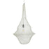 GloboStar® KENTUCKY 01874 Vintage Κρεμαστό Φωτιστικό Οροφής Μονόφωτο 1 x E27 AC220-240V IP20 - Φ50 x Υ90cm - Μπεζ Εκρού Μεταλλικό Πλέγμα - 5 Χρόνια Εγγύηση - ledmania.gr