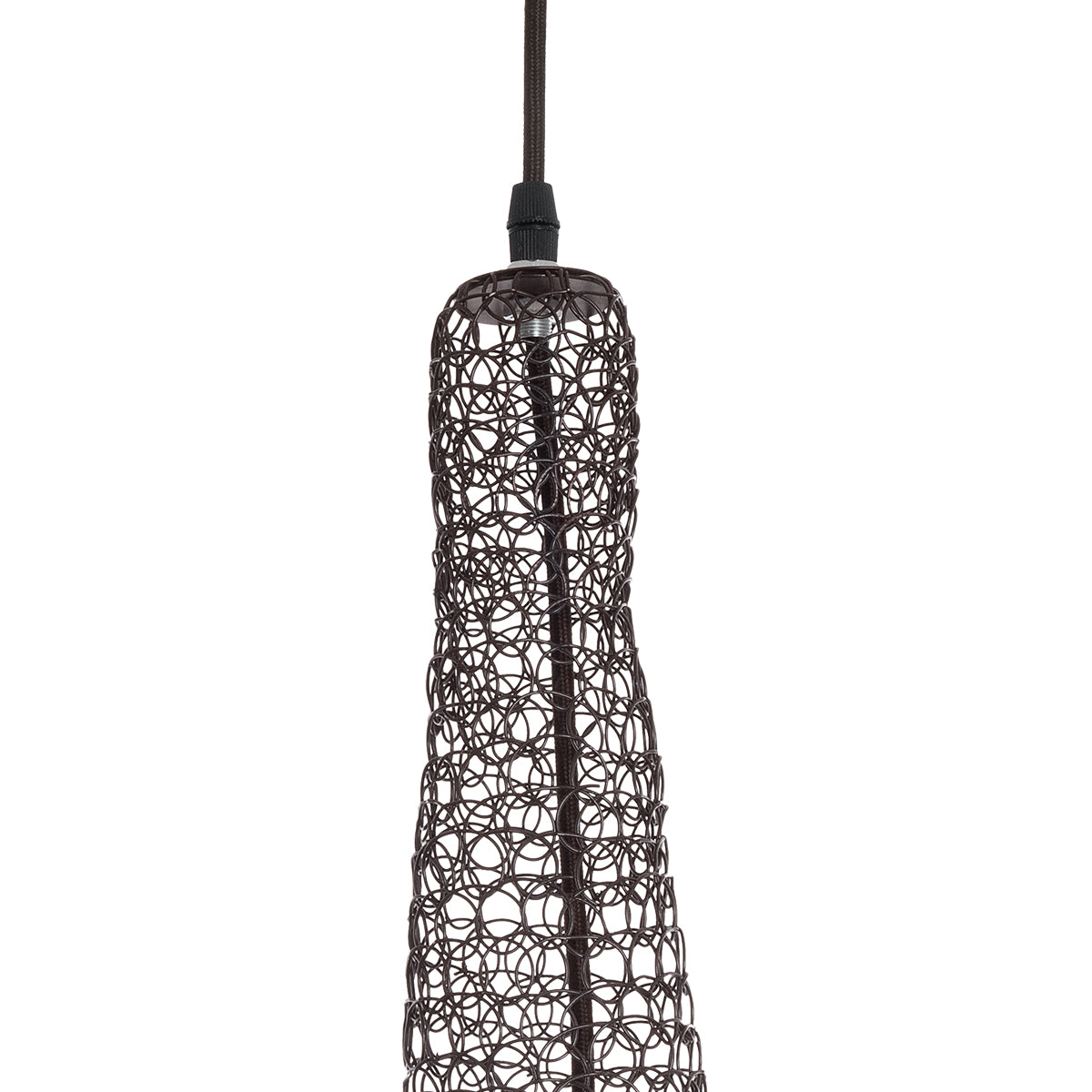 GloboStar® KENTUCKY 01875 Vintage Κρεμαστό Φωτιστικό Οροφής Μονόφωτο 1 x E27 AC220-240V IP20 - Φ50 x Υ90cm - Σκούρο Καφέ Μεταλλικό Πλέγμα - 5 Χρόνια Εγγύηση - ledmania.gr
