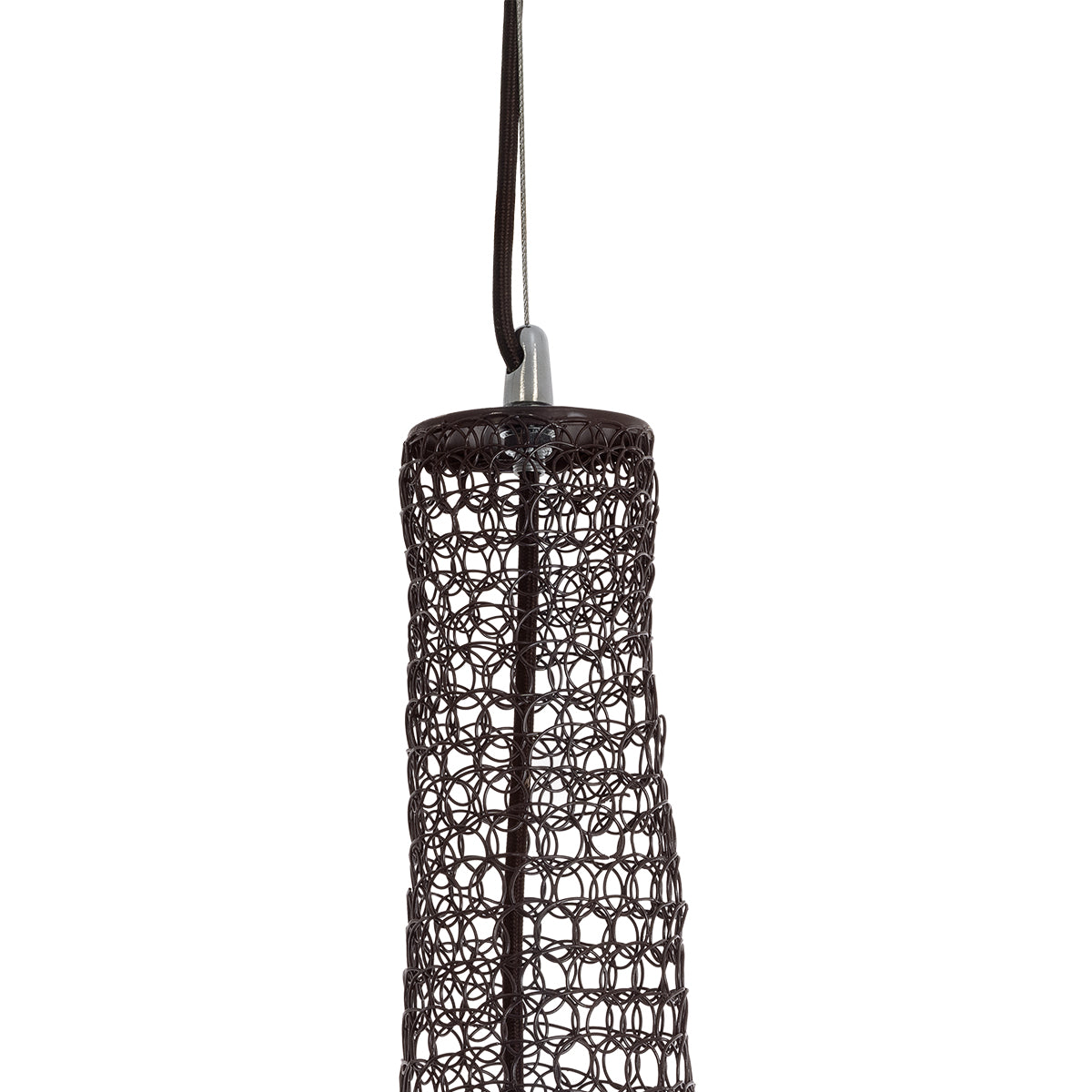 GloboStar® KENTUCKY 01878 Vintage Κρεμαστό Φωτιστικό Οροφής Μονόφωτο 1 x E27 AC220-240V IP20 - Φ80 x Υ140cm - Σκούρο Καφέ Μεταλλικό Πλέγμα - 5 Χρόνια Εγγύηση - ledmania.gr