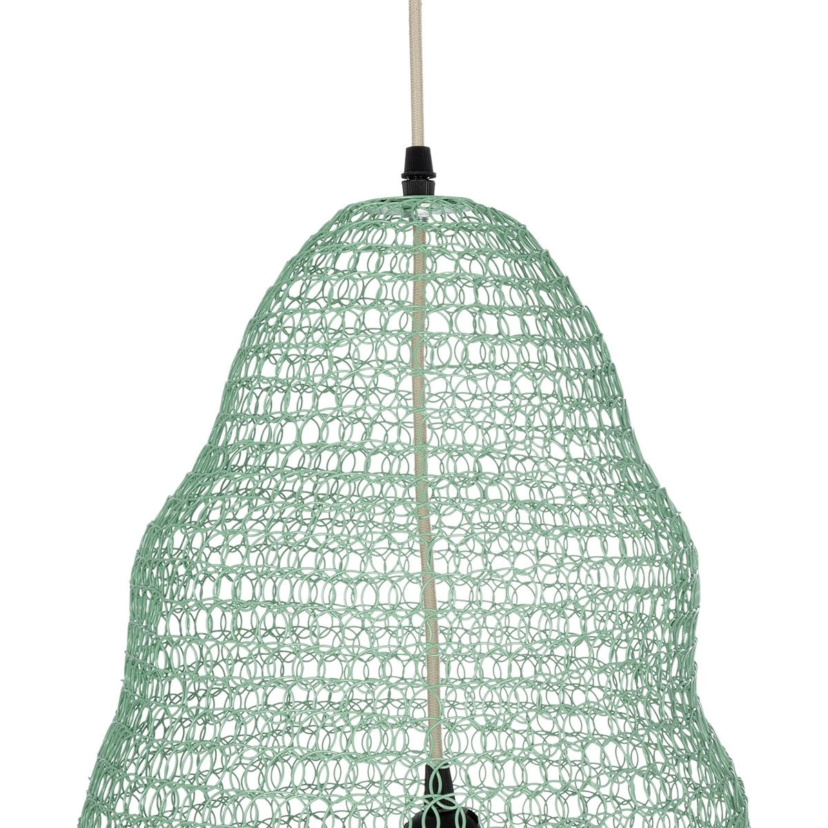 GloboStar® KENTUCKY 01894 Vintage Κρεμαστό Φωτιστικό Πλέγμα Μονόφωτο 1 x E27 IP20 Τιρκουάζ Μέταλλο - Μ60 x Π60 x Υ52cm - ledmania.gr