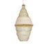 GloboStar® KENTUCKY 01910 Vintage Κρεμαστό Φωτιστικό Οροφής Μονόφωτο 1 x E27 AC220-240V IP20 - Φ40 x Υ80cm - Μπεζ Μεταλλικό με Μπαμπού Πλέγμα - 5 Χρόνια Εγγύηση - ledmania.gr