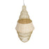 GloboStar® KENTUCKY 01910 Vintage Κρεμαστό Φωτιστικό Οροφής Μονόφωτο 1 x E27 AC220-240V IP20 - Φ40 x Υ80cm - Μπεζ Μεταλλικό με Μπαμπού Πλέγμα - 5 Χρόνια Εγγύηση - ledmania.gr