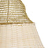 GloboStar® KENTUCKY 01910 Vintage Κρεμαστό Φωτιστικό Οροφής Μονόφωτο 1 x E27 AC220-240V IP20 - Φ40 x Υ80cm - Μπεζ Μεταλλικό με Μπαμπού Πλέγμα - 5 Χρόνια Εγγύηση - ledmania.gr