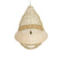 GloboStar® KENTUCKY 01911 Vintage Κρεμαστό Φωτιστικό Οροφής Μονόφωτο 1 x E27 AC220-240V IP20 - Φ60 x Υ80cm - Μπεζ Μεταλλικό με Μπαμπού Πλέγμα - 5 Χρόνια Εγγύηση - ledmania.gr