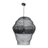 GloboStar® KENTUCKY 01912 Vintage Κρεμαστό Φωτιστικό Οροφής Μονόφωτο 1 x E27 AC220-240V IP20 - Φ60 x Υ70cm - Μαύρο Μεταλλικό με Μπαμπού Πλέγμα - 5 Χρόνια Εγγύηση - ledmania.gr
