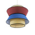 GloboStar® SAIGE 01919 Boho Κρεμαστό Φωτιστικό Οροφής Μονόφωτο 1 x E27 AC220-240V IP20 - Φ50 x Υ43cm - Μπεζ Μπαμπού Πλέγμα με Κόκκινο και Μπλε Υφασμάτινο Καπέλο - 5 Χρόνια Εγγύηση - ledmania.gr