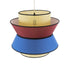 GloboStar® SAIGE 01919 Boho Κρεμαστό Φωτιστικό Οροφής Μονόφωτο 1 x E27 AC220-240V IP20 - Φ50 x Υ43cm - Μπεζ Μπαμπού Πλέγμα με Κόκκινο και Μπλε Υφασμάτινο Καπέλο - 5 Χρόνια Εγγύηση - ledmania.gr