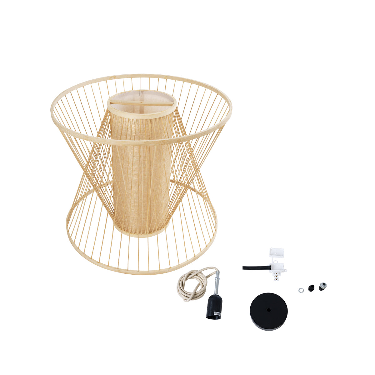 GLOBOSTAR® HIBISCUS 01925 Boho Κρεμαστό Φωτιστικό Οροφής με Ντουί 1 x E27 AC 220-240V IP20 - Μπεζ - Μ60 x Π60 x Υ50cm - ledmania.gr