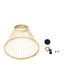 GloboStar® TYGEE 01930 Boho Κρεμαστό Φωτιστικό Πλέγμα Μονόφωτο 1 x E27 IP20 Μπεζ Ξύλο - Μ35 x Π35 x Υ22cm - ledmania.gr