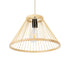 GloboStar® TYGEE 01930 Boho Κρεμαστό Φωτιστικό Πλέγμα Μονόφωτο 1 x E27 IP20 Μπεζ Ξύλο - Μ35 x Π35 x Υ22cm - ledmania.gr