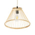 GloboStar® TYGEE 01930 Boho Κρεμαστό Φωτιστικό Πλέγμα Μονόφωτο 1 x E27 IP20 Μπεζ Ξύλο - Μ35 x Π35 x Υ22cm - ledmania.gr
