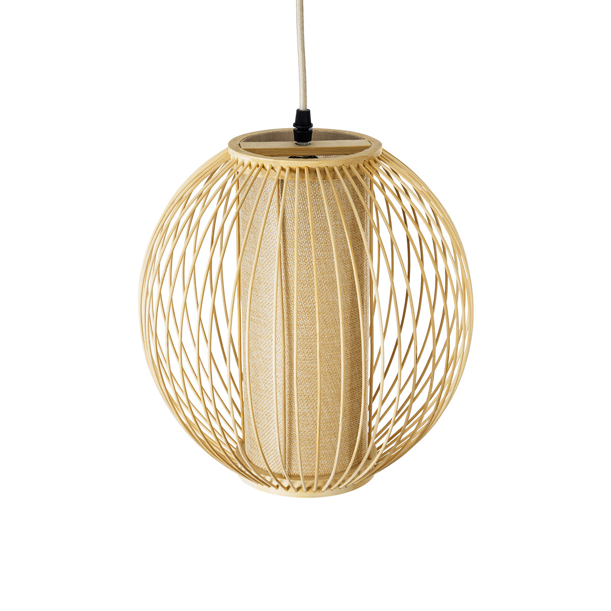 GLOBOSTAR® HIBISCUS 01934 Boho Κρεμαστό Φωτιστικό Οροφής με Ντουί 1 x E27 AC 220-240V IP20 - Μπεζ - Μ28 x Π28 x Υ28cm
