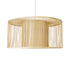 GloboStar® HIBISCUS 01936 Boho Κρεμαστό Φωτιστικό Οροφής Μονόφωτο 1 x E27 AC220-240V IP20 - Φ80 x Υ38cm - Μπεζ Ξύλινο Πλέγμα - 5 Years Warranty - ledmania.gr
