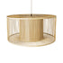 GloboStar® HIBISCUS 01936 Boho Κρεμαστό Φωτιστικό Οροφής Μονόφωτο 1 x E27 AC220-240V IP20 - Φ80 x Υ38cm - Μπεζ Ξύλινο Πλέγμα - 5 Years Warranty - ledmania.gr
