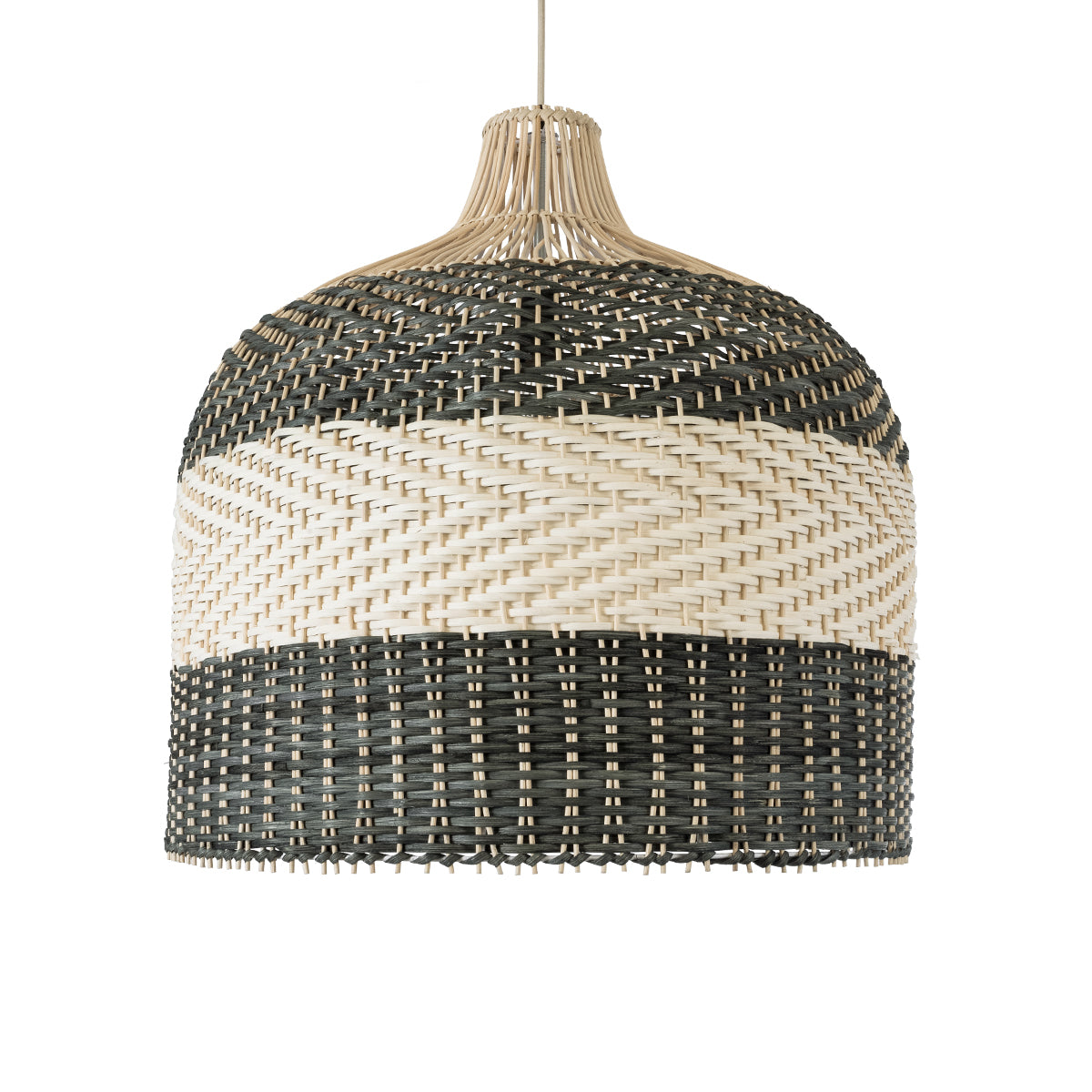 GloboStar® BARBADOS 01945 Boho Κρεμαστό Φωτιστικό Καμπάνα Μονόφωτο 1 x E27 IP20 Μπεζ & Χακί Ξύλο - Μ60 x Π60 x Υ60cm - ledmania.gr