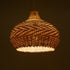 GloboStar® PANAMA 01952 Boho Κρεμαστό Φωτιστικό Καμπάνα Μονόφωτο 1 x E27 IP20 Καφέ & Μπεζ Ξύλο - Μ40 x Π40 x Υ34cm - ledmania.gr