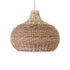 GloboStar® PANAMA 01952 Boho Κρεμαστό Φωτιστικό Καμπάνα Μονόφωτο 1 x E27 IP20 Καφέ & Μπεζ Ξύλο - Μ40 x Π40 x Υ34cm - ledmania.gr