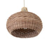 GloboStar® PANAMA 01952 Boho Κρεμαστό Φωτιστικό Καμπάνα Μονόφωτο 1 x E27 IP20 Καφέ & Μπεζ Ξύλο - Μ40 x Π40 x Υ34cm - ledmania.gr