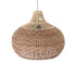 GloboStar® PANAMA 01952 Boho Κρεμαστό Φωτιστικό Καμπάνα Μονόφωτο 1 x E27 IP20 Καφέ & Μπεζ Ξύλο - Μ40 x Π40 x Υ34cm - ledmania.gr