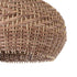 GloboStar® PANAMA 01952 Boho Κρεμαστό Φωτιστικό Καμπάνα Μονόφωτο 1 x E27 IP20 Καφέ & Μπεζ Ξύλο - Μ40 x Π40 x Υ34cm - ledmania.gr