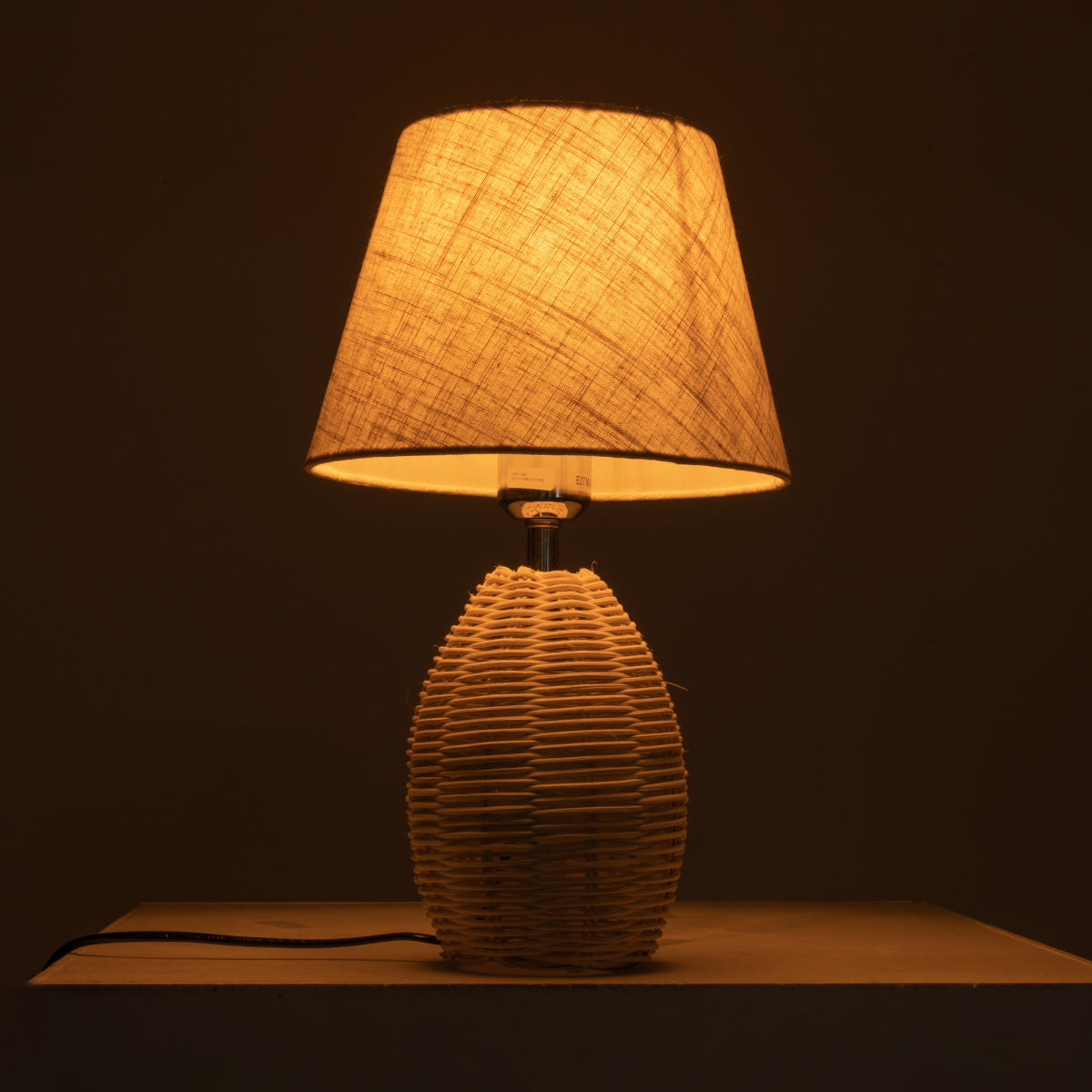GLOBOSTAR® HASUMI 01956 Boho Επιτραπέζιο Φωτιστικό Πορτατίφ με Ντουί 1 x E27 AC 220-240V IP20 - Μπεζ - Μ23 x Π23 x Υ40cm - ledmania.gr