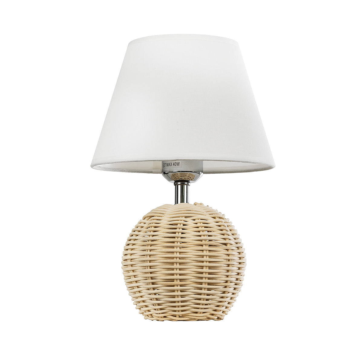 GLOBOSTAR® HASUMI 01957 Boho Επιτραπέζιο Φωτιστικό Πορτατίφ με Ντουί 1 x E27 AC 220-240V IP20 - Μπεζ & Λευκό - Μ19 x Π19 x Υ30cm - ledmania.gr