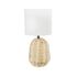 GLOBOSTAR® HASUMI 01958 Boho Επιτραπέζιο Φωτιστικό Πορτατίφ με Ντουί 1 x E27 AC 220-240V IP20 - Μπεζ & Λευκό - Μ18 x Π18 x Υ36cm - ledmania.gr