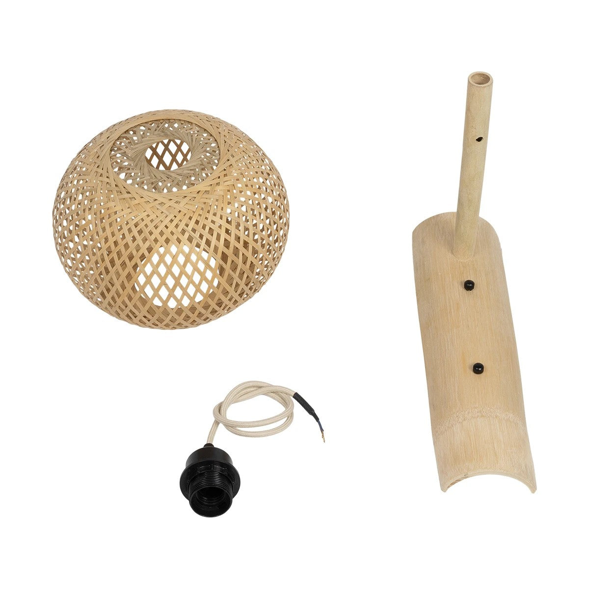 GLOBOSTAR® SELVA 01963 Boho Φωτιστικό Τοίχου - Απλίκα με Ντουί 1 x E27 AC 220-240V IP20 - Μπεζ - Μ23 x Π23 x Υ37cm
