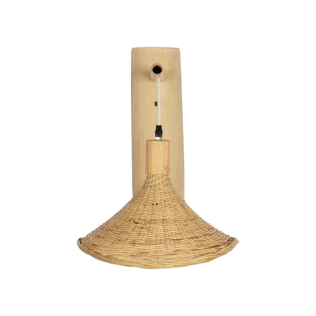 GLOBOSTAR® KALIA 01964 Boho Φωτιστικό Τοίχου - Απλίκα με Ντουί 1 x E27 AC 220-240V IP20 - Μπεζ - Μ33 x Π36 x Υ42cm