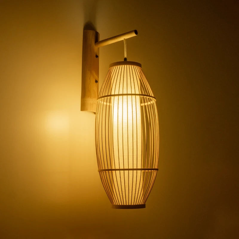 GLOBOSTAR® TULUM 01973 Boho Φωτιστικό Τοίχου - Απλίκα με Ντουί 1 x E27 AC 220-240V IP20 - Μπεζ - Μ25 x Π33 x Υ73cm