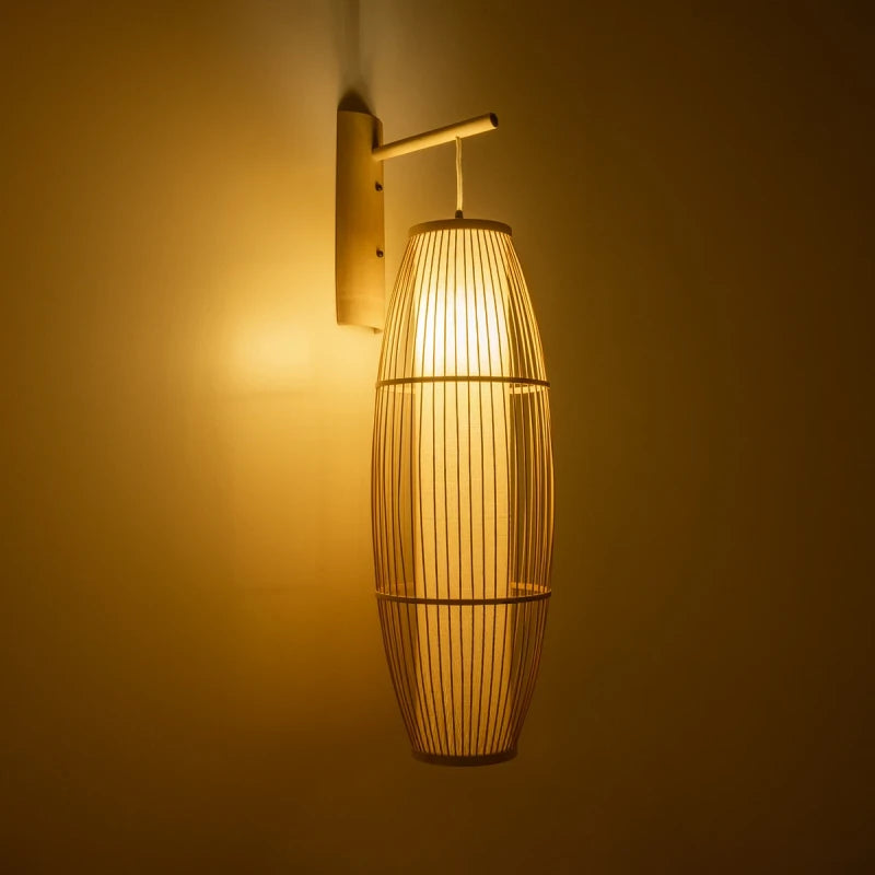 GLOBOSTAR® TULUM 01974 Boho Φωτιστικό Τοίχου - Απλίκα με Ντουί 1 x E27 AC 220-240V IP20 - Μπεζ - Μ28 x Π34 x Υ102cm