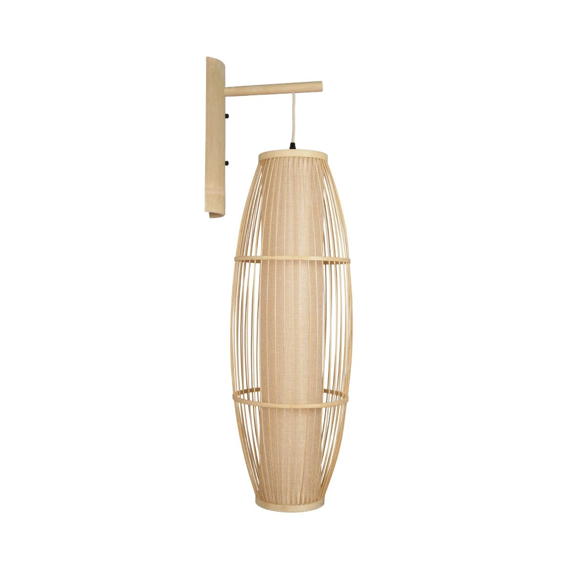 GLOBOSTAR® TULUM 01974 Boho Φωτιστικό Τοίχου - Απλίκα με Ντουί 1 x E27 AC 220-240V IP20 - Μπεζ - Μ28 x Π34 x Υ102cm