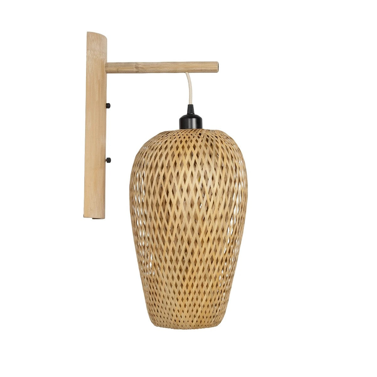 GLOBOSTAR® SELVA 01977 Boho Φωτιστικό Τοίχου - Απλίκα με Ντουί 1 x E27 AC 220-240V IP20 - Μπεζ - Μ24 x Π32 x Υ56cm
