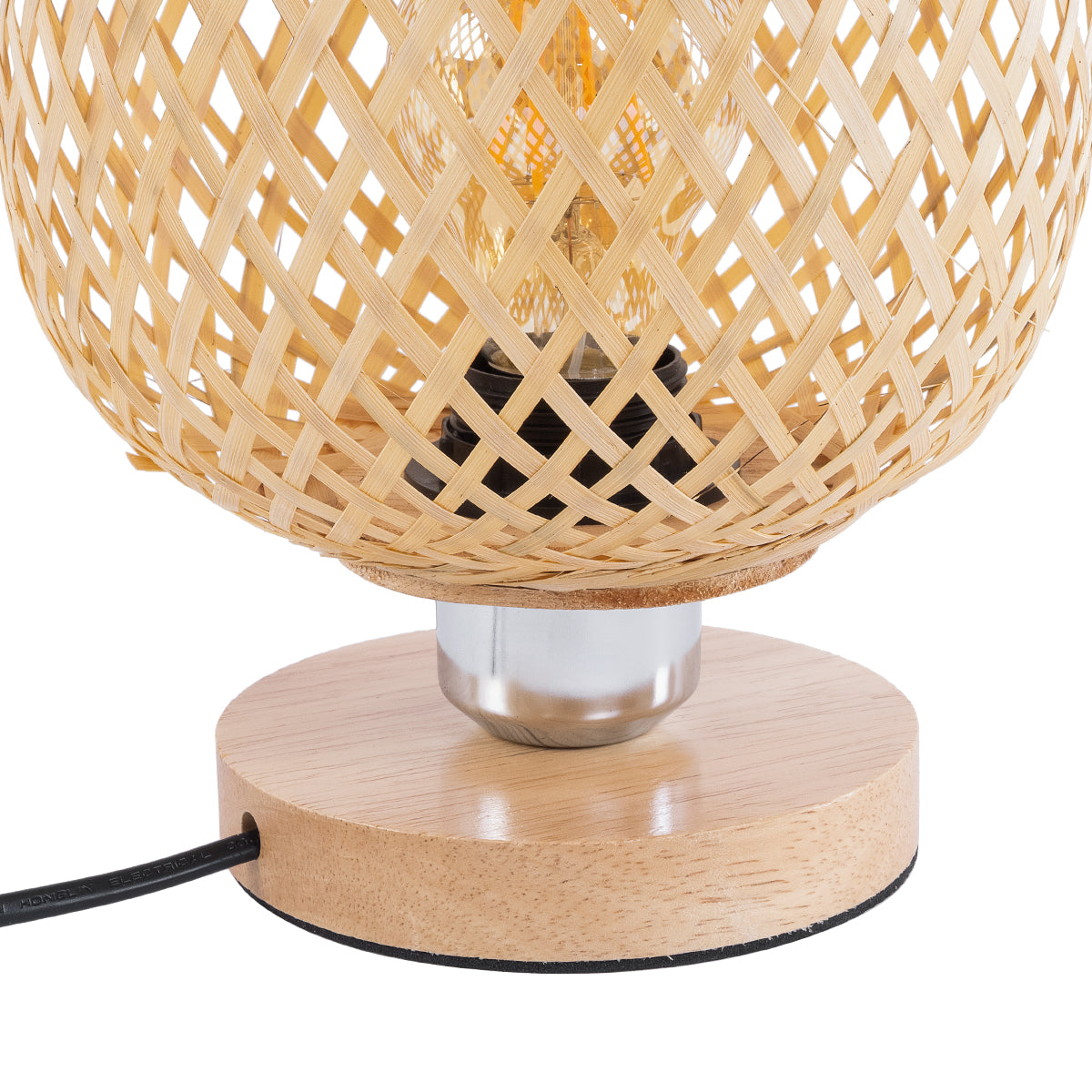 GLOBOSTAR® KERRY 01981 Boho Επιτραπέζιο Φωτιστικό Πορτατίφ με Ντουί 1 x E27 AC 220-240V IP20 - Μπεζ - Μ18 x Π18 x Υ25cm - ledmania.gr