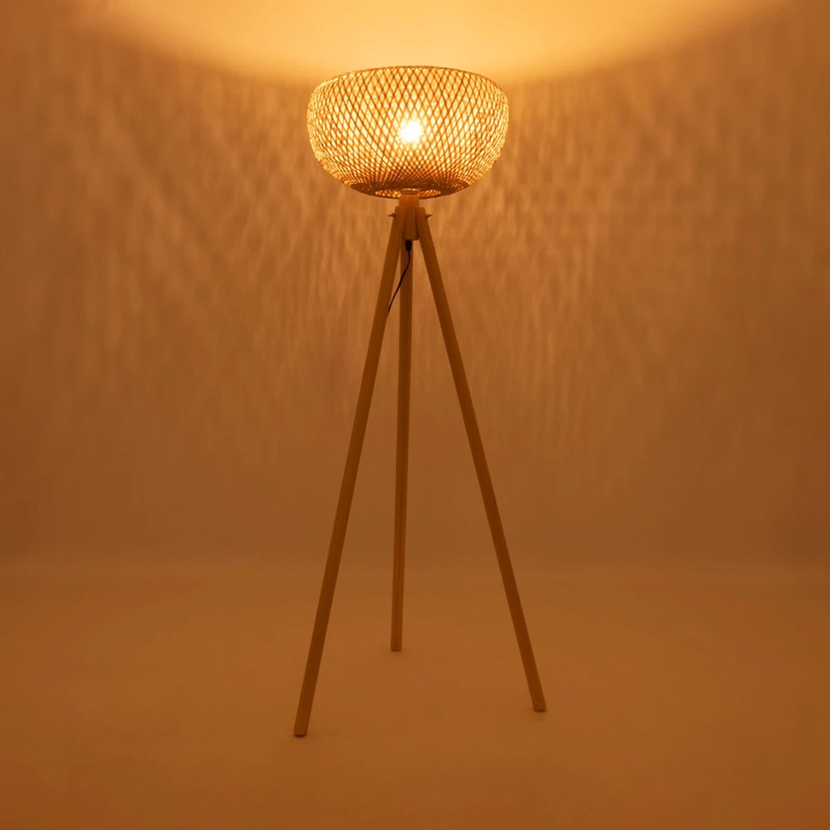 GLOBOSTAR® POPPY 01983 Boho Επιδαπέδιο Φωτιστικό με Ντουί 1 x E27 AC 220-240V IP20 - Μπεζ - Μ58 x Π58 x Υ143cm - ledmania.gr
