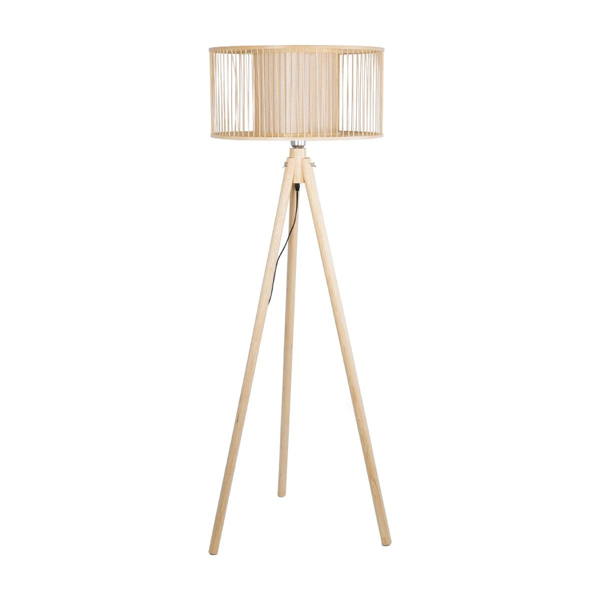 GLOBOSTAR® POPPY 01988 Boho Επιδαπέδιο Φωτιστικό με Ντουί 1 x E27 AC 220-240V IP20 - Μπεζ - Μ58 x Π58 x Υ145.5cm - ledmania.gr