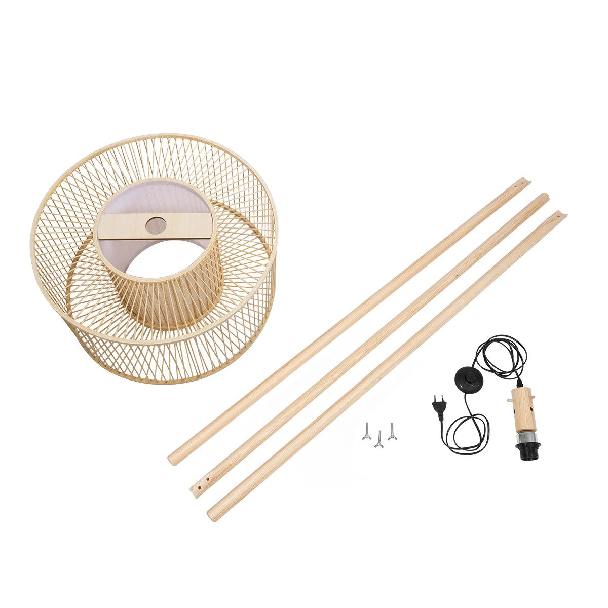 GLOBOSTAR® POPPY 01988 Boho Επιδαπέδιο Φωτιστικό με Ντουί 1 x E27 AC 220-240V IP20 - Μπεζ - Μ58 x Π58 x Υ145.5cm - ledmania.gr