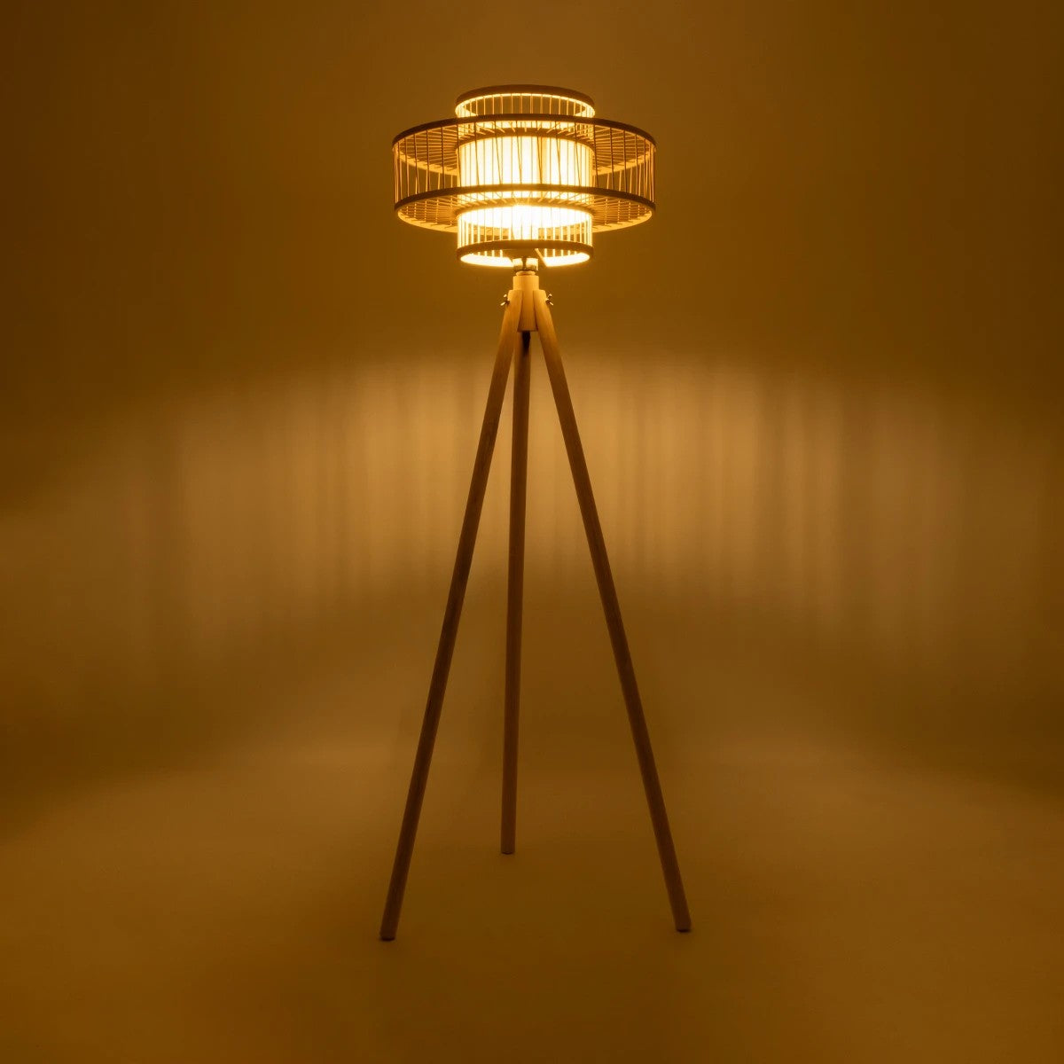 GLOBOSTAR® POPPY 01989 Boho Επιδαπέδιο Φωτιστικό με Ντουί 1 x E27 AC 220-240V IP20 - Μπεζ - Μ58 x Π58 x Υ149cm - ledmania.gr