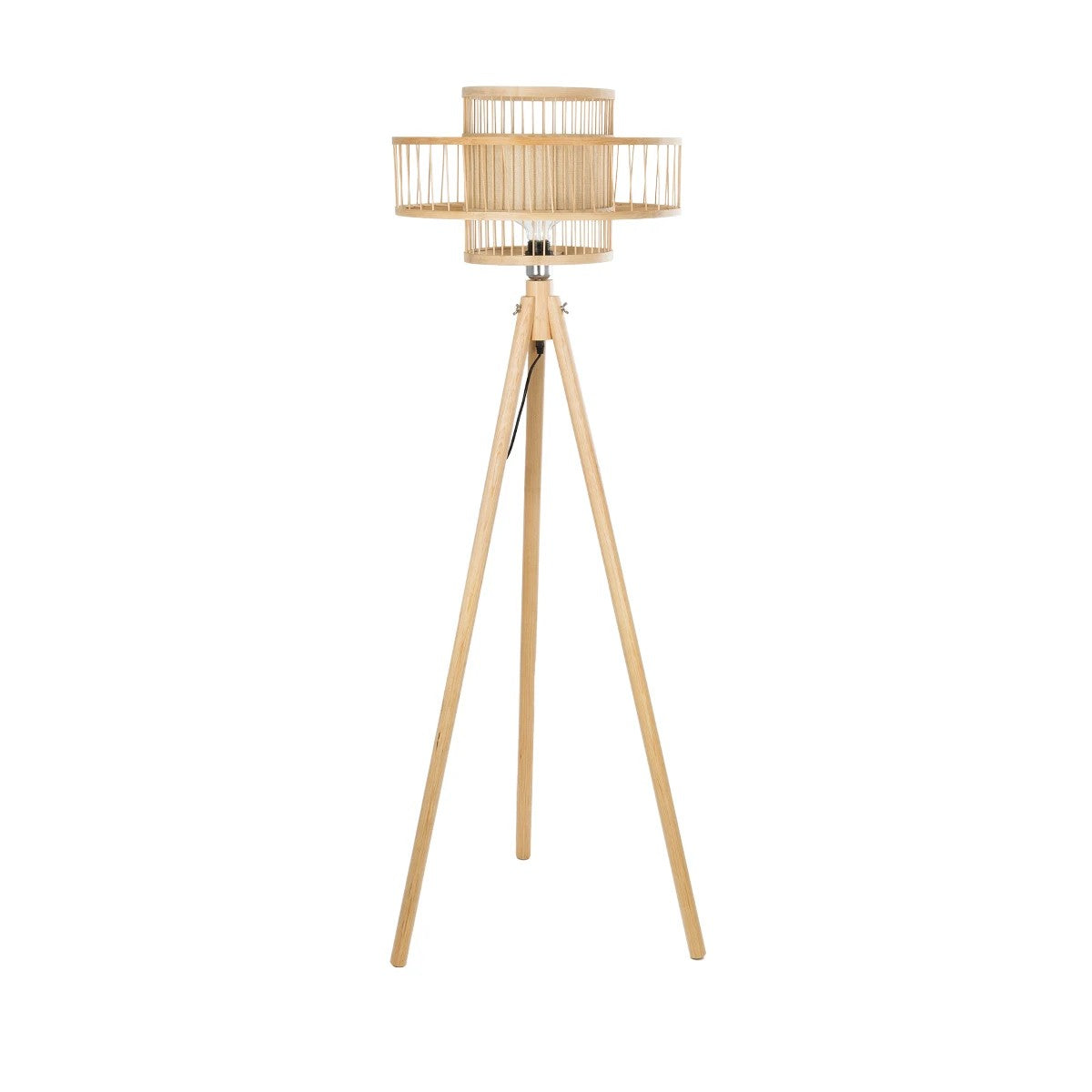 GLOBOSTAR® POPPY 01989 Boho Επιδαπέδιο Φωτιστικό με Ντουί 1 x E27 AC 220-240V IP20 - Μπεζ - Μ58 x Π58 x Υ149cm - ledmania.gr