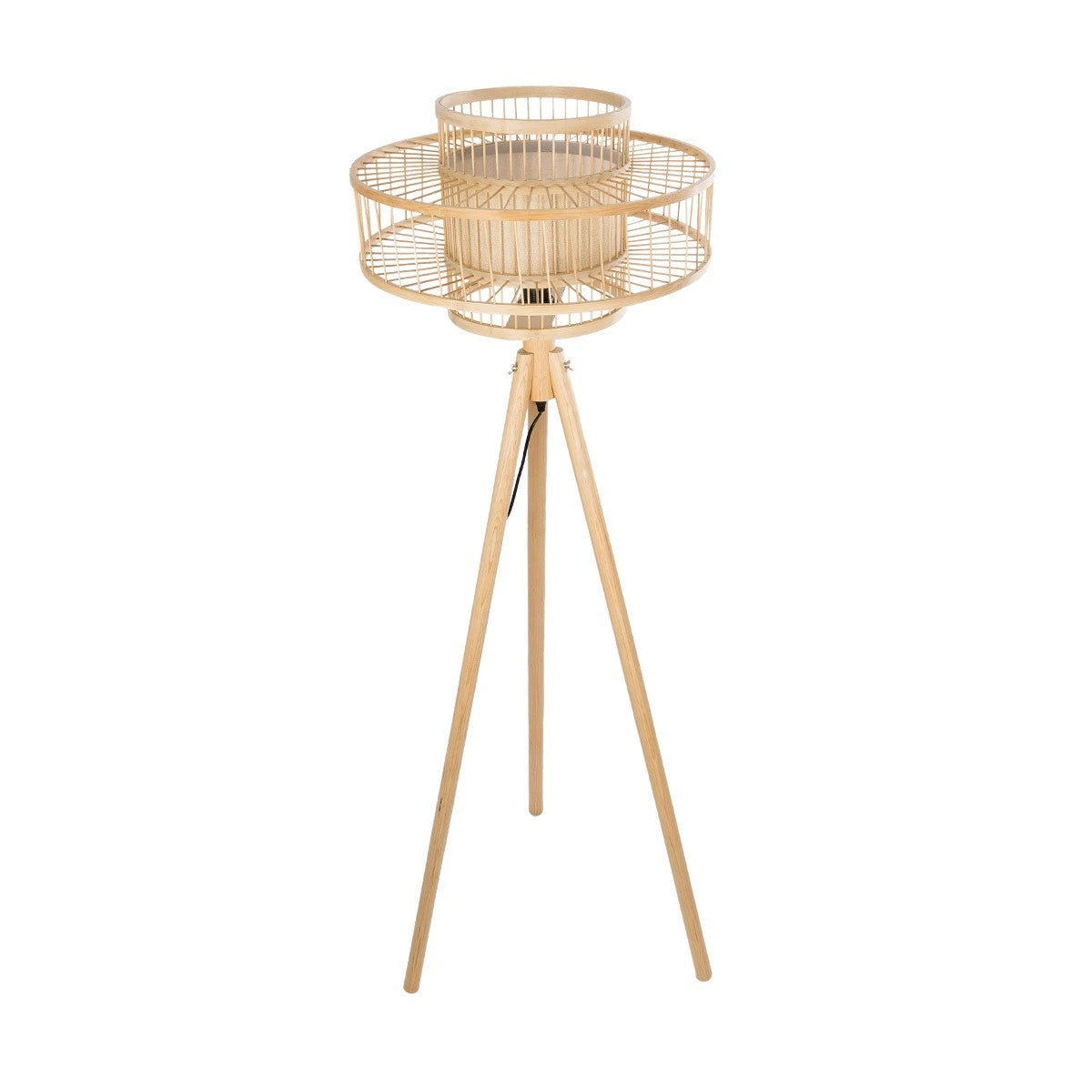 GLOBOSTAR® POPPY 01989 Boho Επιδαπέδιο Φωτιστικό με Ντουί 1 x E27 AC 220-240V IP20 - Μπεζ - Μ58 x Π58 x Υ149cm - ledmania.gr