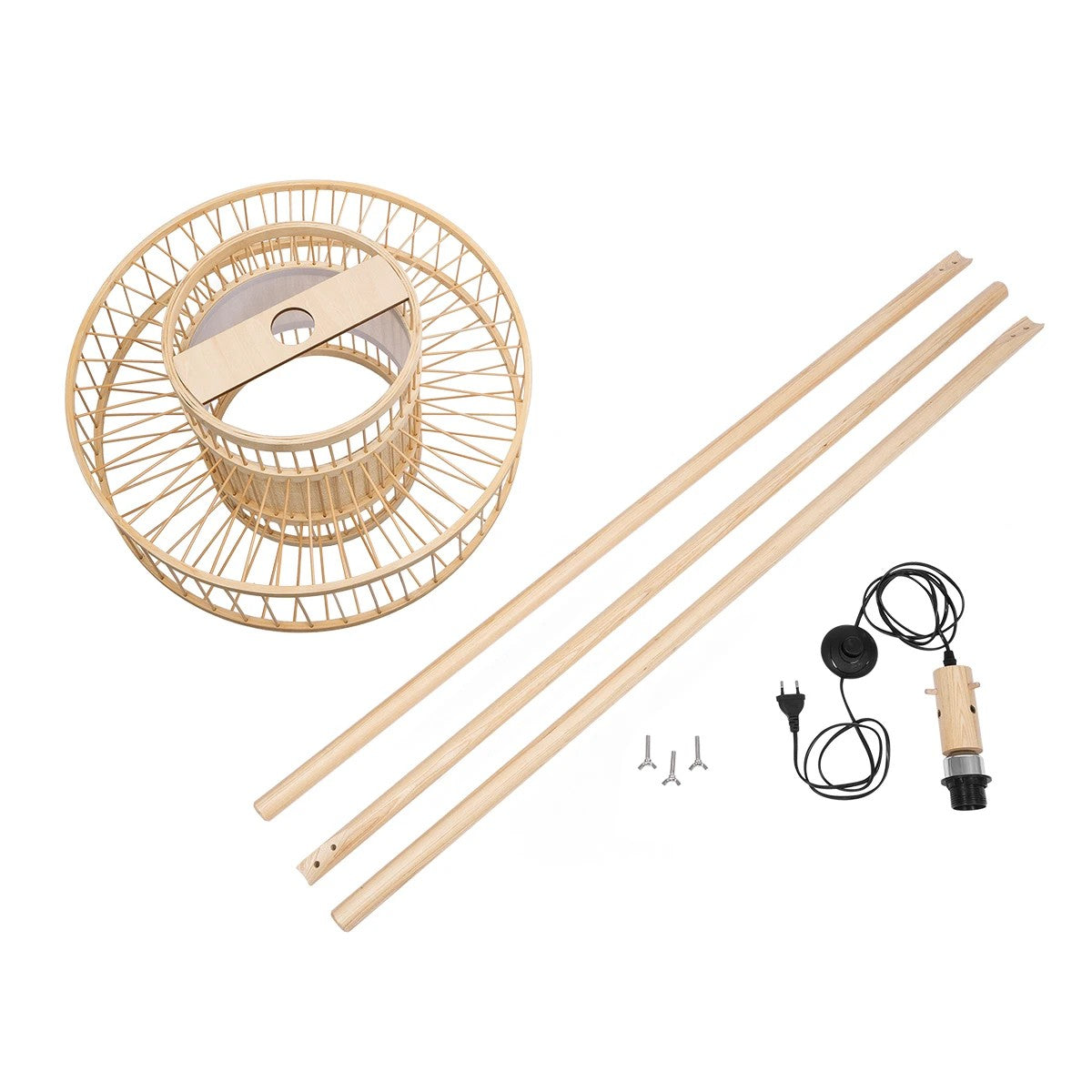 GLOBOSTAR® POPPY 01989 Boho Επιδαπέδιο Φωτιστικό με Ντουί 1 x E27 AC 220-240V IP20 - Μπεζ - Μ58 x Π58 x Υ149cm - ledmania.gr