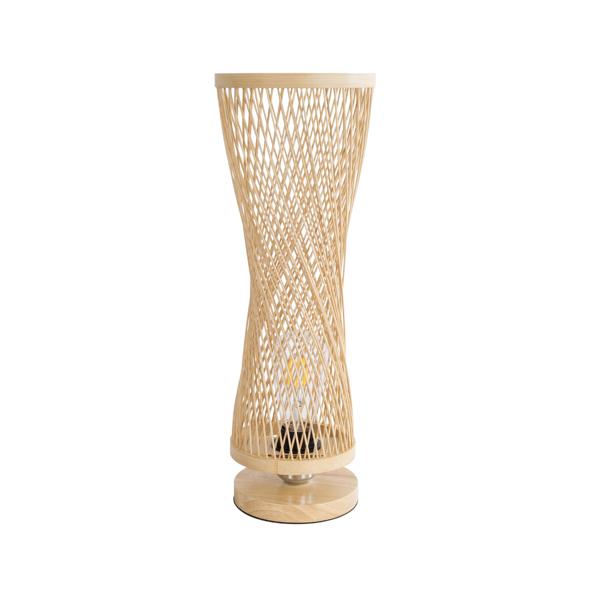 GLOBOSTAR® ROWAN 01994 Boho Επιτραπέζιο Φωτιστικό Πορτατίφ με Ντουί 1 x E27 AC 220-240V IP20 - Μπεζ - Μ17 x Π17 x Υ42cm - ledmania.gr