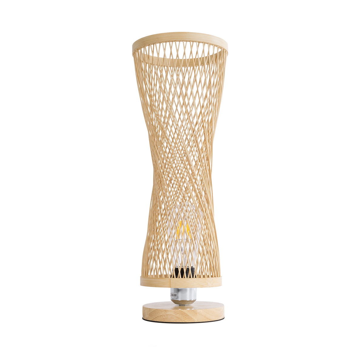 GLOBOSTAR® ROWAN 01994 Boho Επιτραπέζιο Φωτιστικό Πορτατίφ με Ντουί 1 x E27 AC 220-240V IP20 - Μπεζ - Μ17 x Π17 x Υ42cm - ledmania.gr